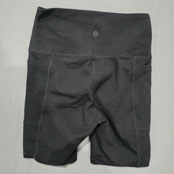 Danskin Womens High Waisted Biker Shorts Black Athletic Yoga Pockets XS 1774182 - Picture 3 of 5